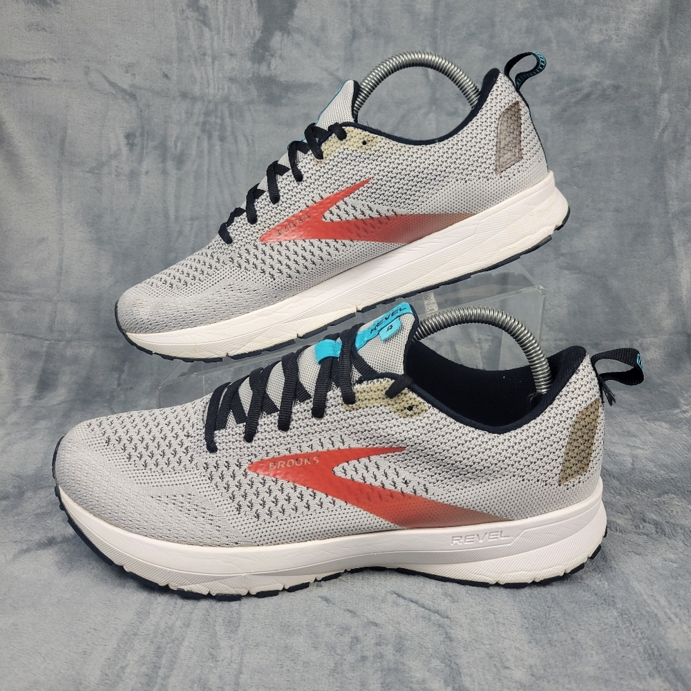 Brooks Revel 4 Gray/Red Road Running Shoes Men's Size 9 - Picture 4 of 9